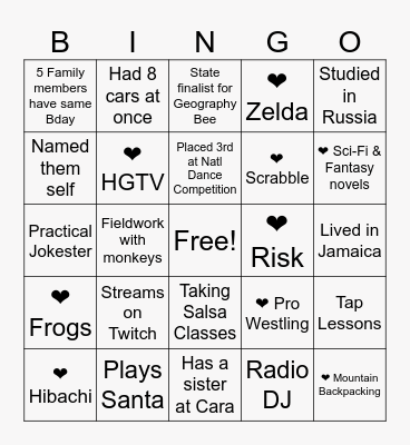 Back to the Future: Cara 2023 Bingo Card