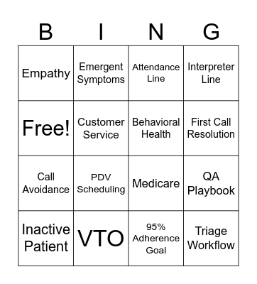 TEAM GLANTON BINGO Card