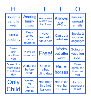 Mission Support Training Bingo Card