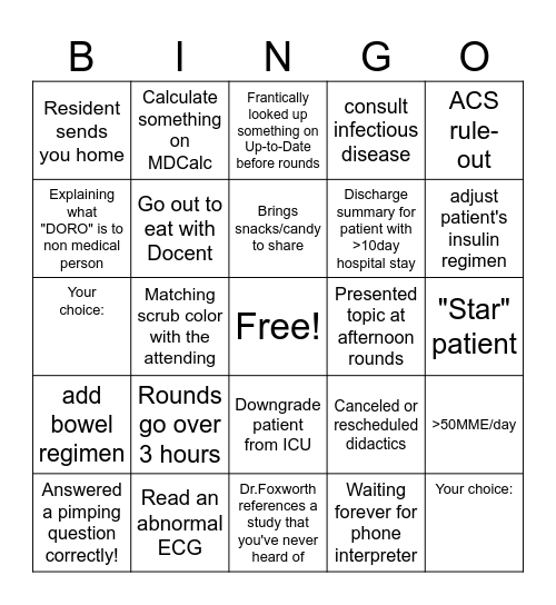 DORO BINGO Card Bingo Card