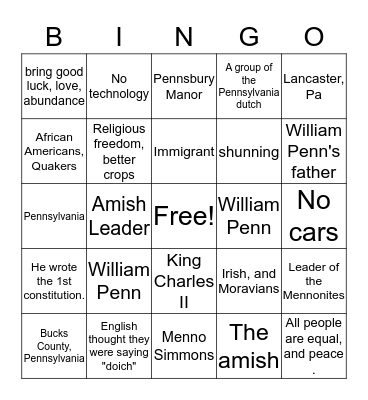 Social Studies Review Bingo Card