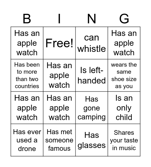 Icebreaker Bingo: Find Someone Who Bingo Card