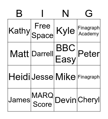 Finagraph Bingo! Bingo Card