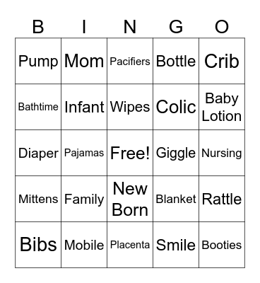 BABY Bingo Card