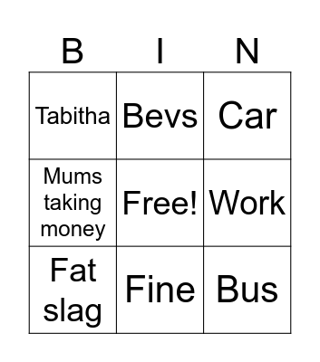 Waffilius Vangenderen Bingo Card