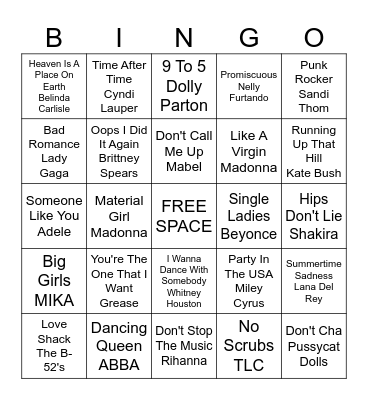 LADIES NIGHT Bingo Card