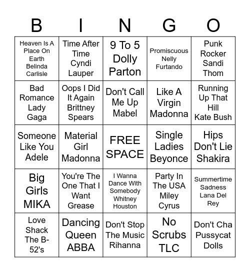 LADIES NIGHT Bingo Card