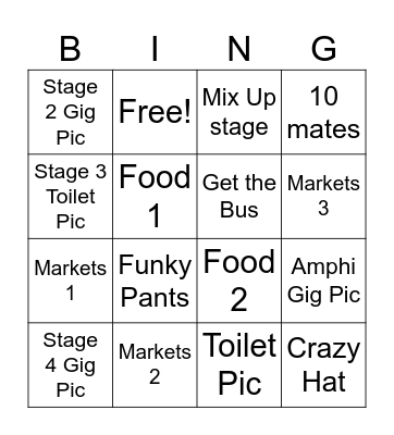 SITG23 Bingo Card