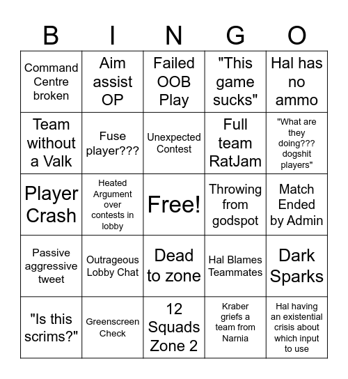 ALGS Bingo Card