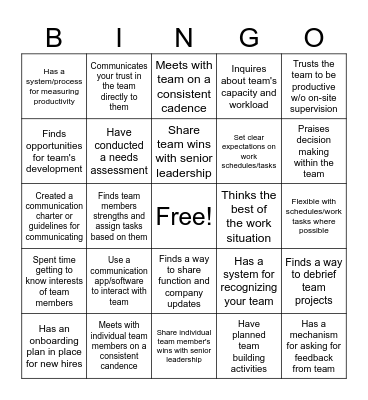 Best Practice Bingo Card