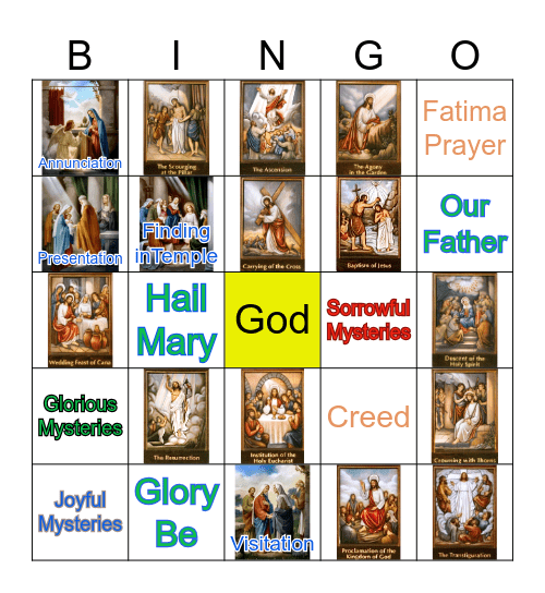 Rosary Bingo Card