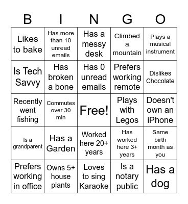 Office Bingo Card