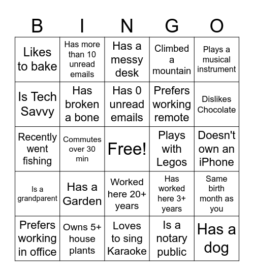 Office Bingo Card