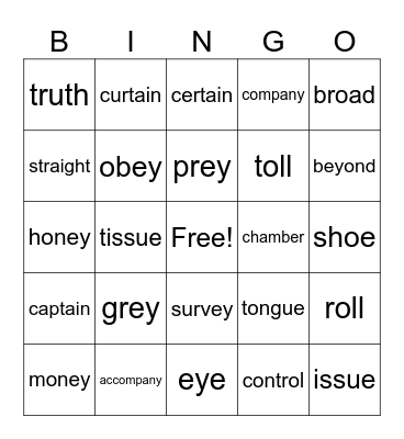 Wilson 9.1, 9.2, 9.3 HFW Bingo Card