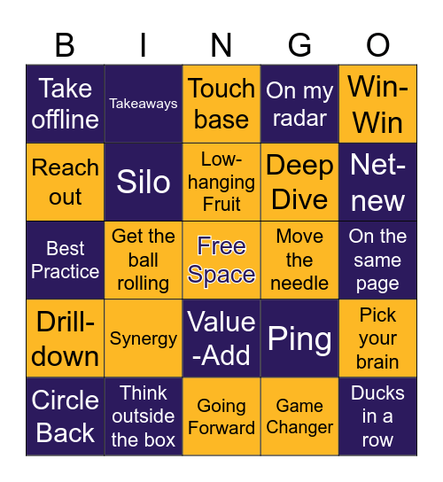 Corporate Clichés Bingo Card