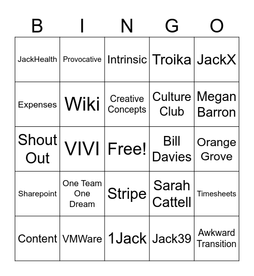SHINDIG BINGO! Bingo Card