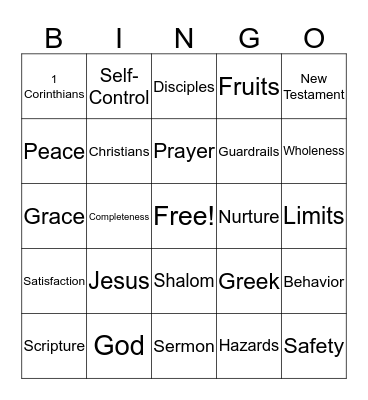 Sermons Bingo! Bingo Card