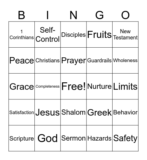 Sermons Bingo! Bingo Card