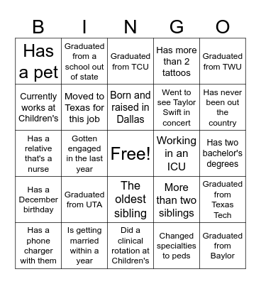 GN Social Bingo Card