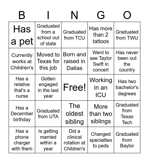 GN Social Bingo Card