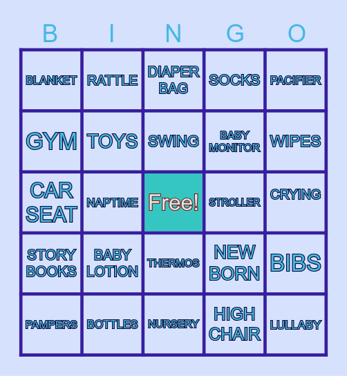 Nadira's Virtual Baby Shower Bingo Card