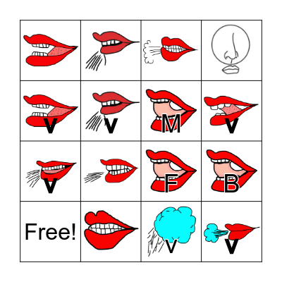 Mouth Pictures Bingo Card