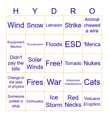 Bingo Panne Bingo Card