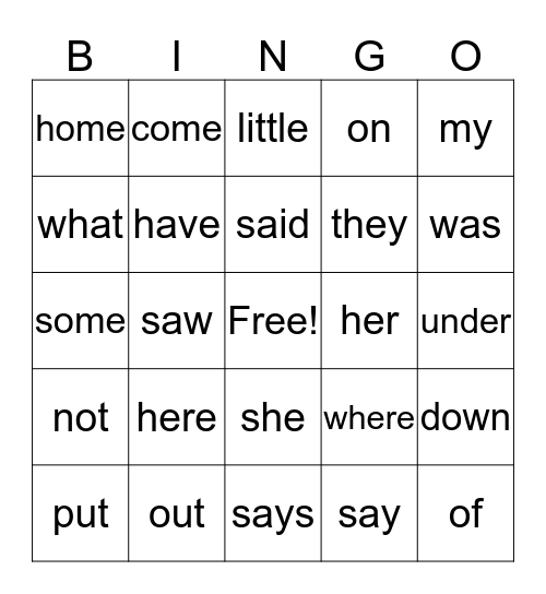 Mastery Test 40 Bingo Card