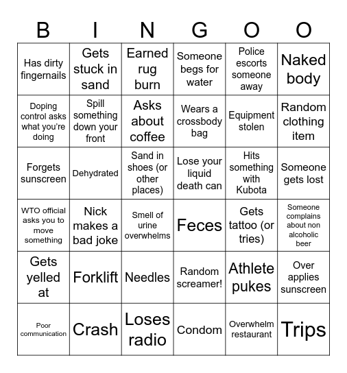 Legacy tri Bingo Card