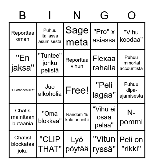 Rico187 Bingo Card