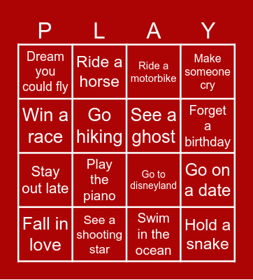 Present Perfect Bingo Card