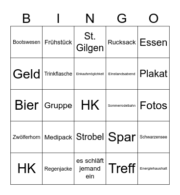 Wanndertag HK Bingo Card
