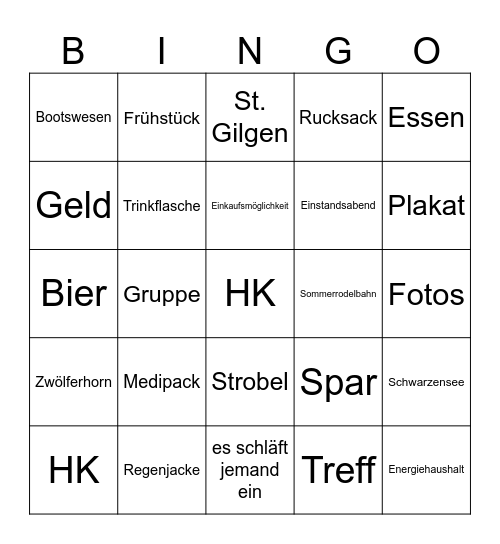 Wanndertag HK Bingo Card