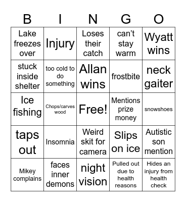 Alone Bingo Card