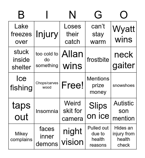 Alone Bingo Card