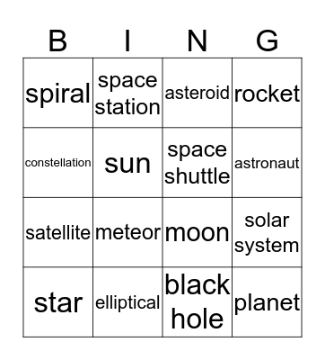 Stars  Bingo Card