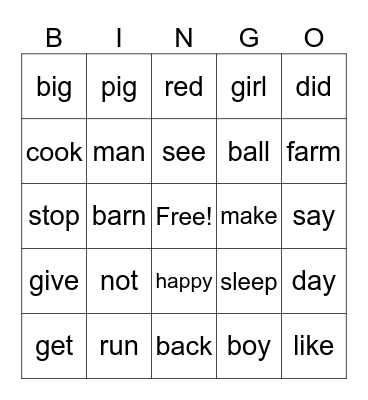 Blending Bingo Card