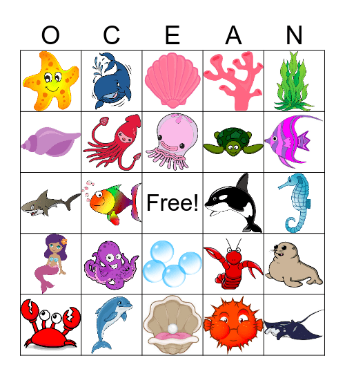 Under the Sea Bingo Card