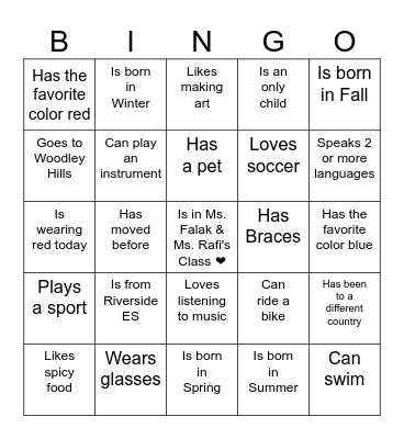 Find Someone Who... Bingo Card
