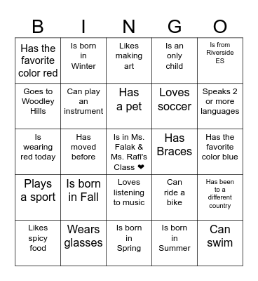 Find Someone Who... Bingo Card