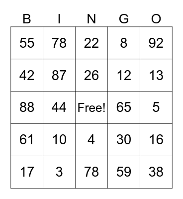 Addition and subtraction bingo! Bingo Card