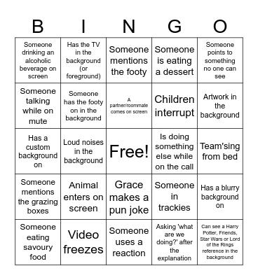 Team Bonding Bingo Card