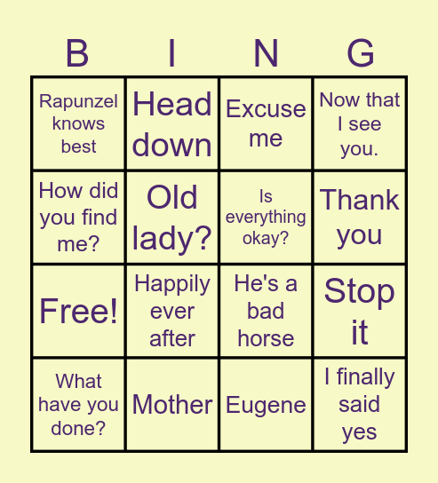 Grade 5 Tangled Bingo Card