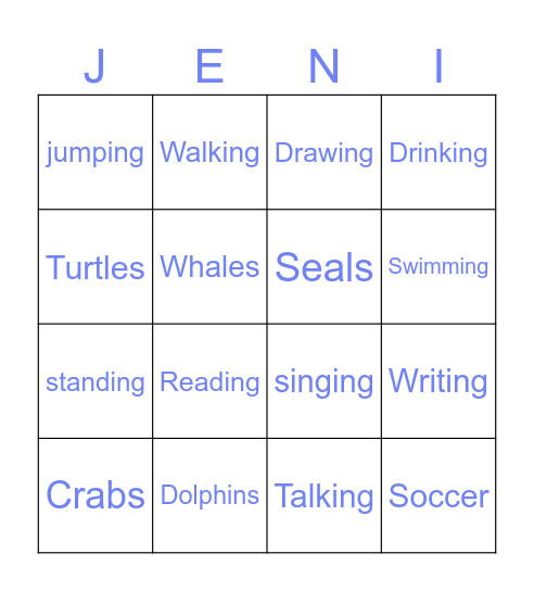 Smart English 3 BINGO Card