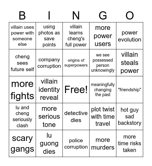 Link Click Season 2 Bingo Card