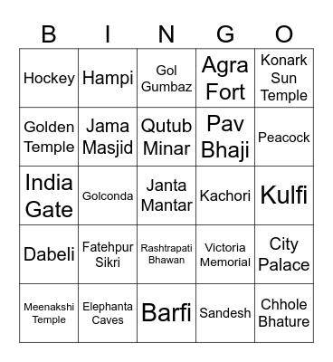 Independence Day Bingo Card