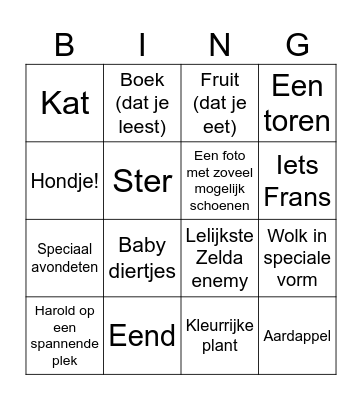 Foto bingo Card