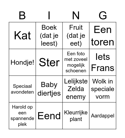 Foto bingo Card