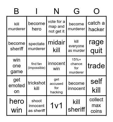 MM2 BINGO Card