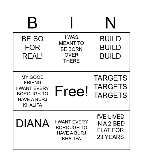 BINGO!!! Bingo Card